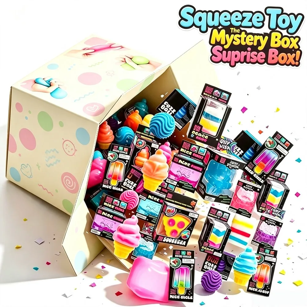 Surprise Box with More than 100 Toys, Varied Soft Figures for Stress Relief, Fun and Mysterious Box, Anti-Stress Toys