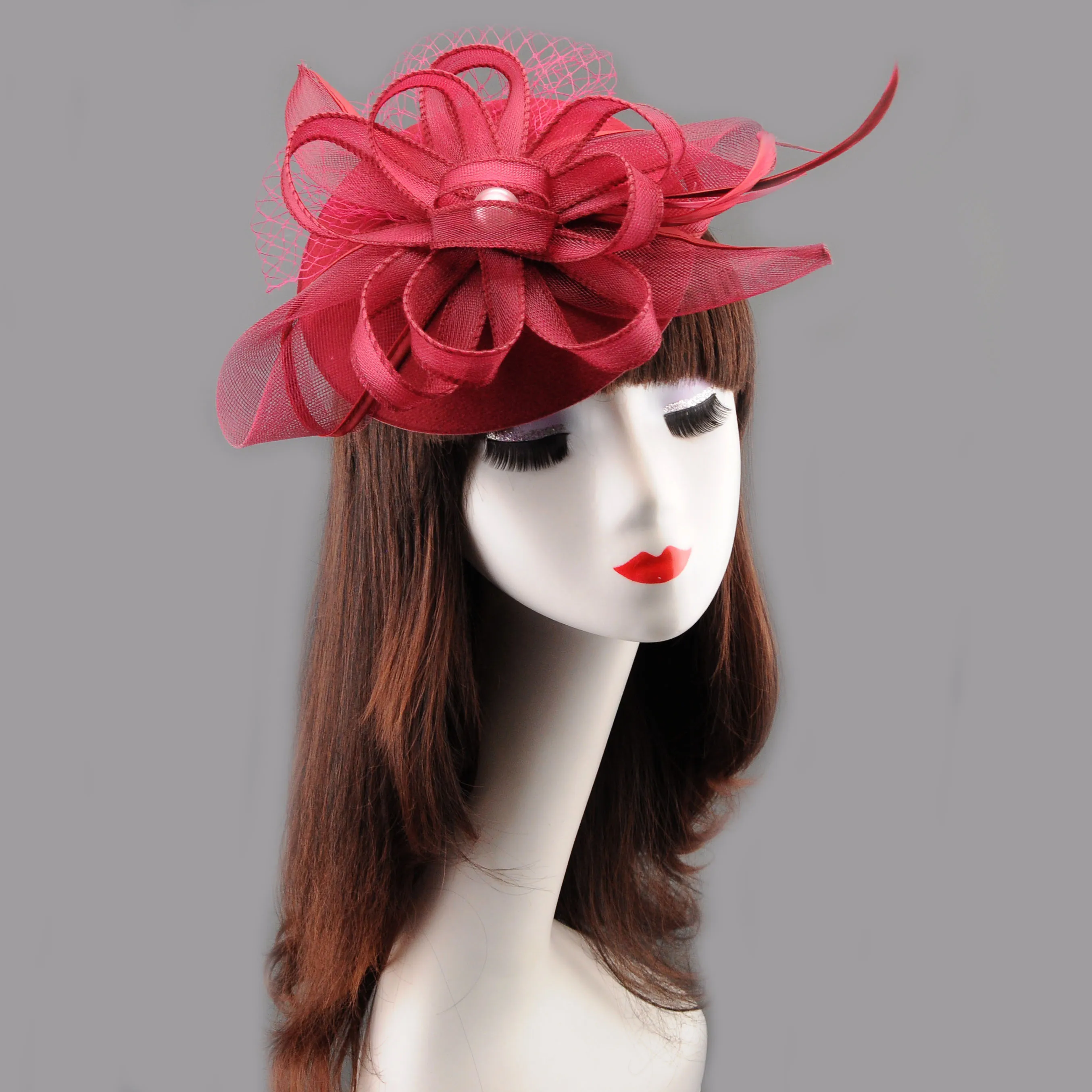 Vintage Elegant Bow Mesh Fascinator, Korean Style Lady Hair Accessory for Cheongsam, Evening Dress, Fashion Show, Banquet & Phot view 3