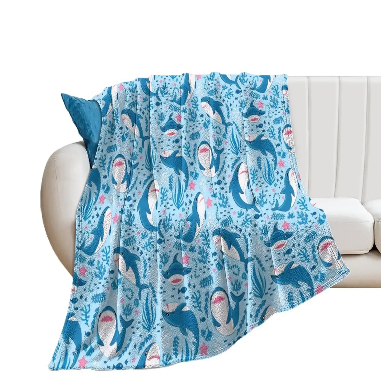 Blahaj shark Throw Blanket Beautifuls Decorative Throw Blankets