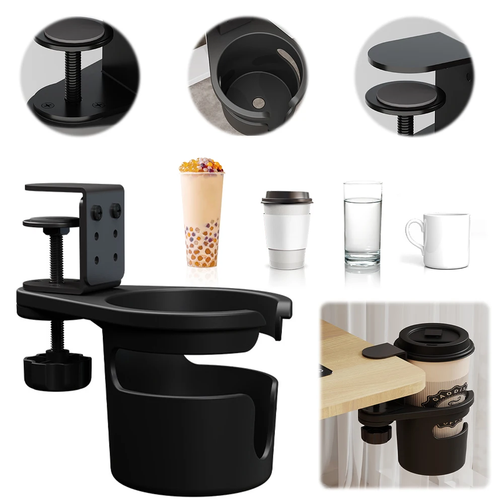 حامل أكواب مكتبي دوار، حامل كوب القهوة، 3 حامل زجاجة معزول بارتفاع قابل للتعديل، متعدد الوظائف لمشروبات القهوة والشاي