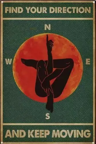 COMPASS METAL TIN SIGN 