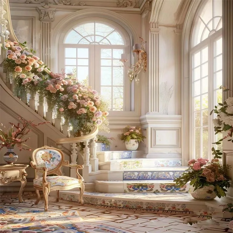 Fashion Dream Flower Indoor 3D Three-dimensional Background Cloth Tapestry Home Decoration