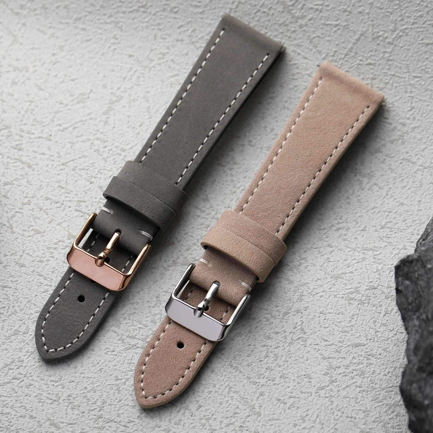 

Ремешок из матовой кожи ручной работы, 18, 19, 20, 22 мм, мягкий серый коричневый, верхний слой воловьей кожи, винтажный ремешок, подходит для антикварного ремешка для часов