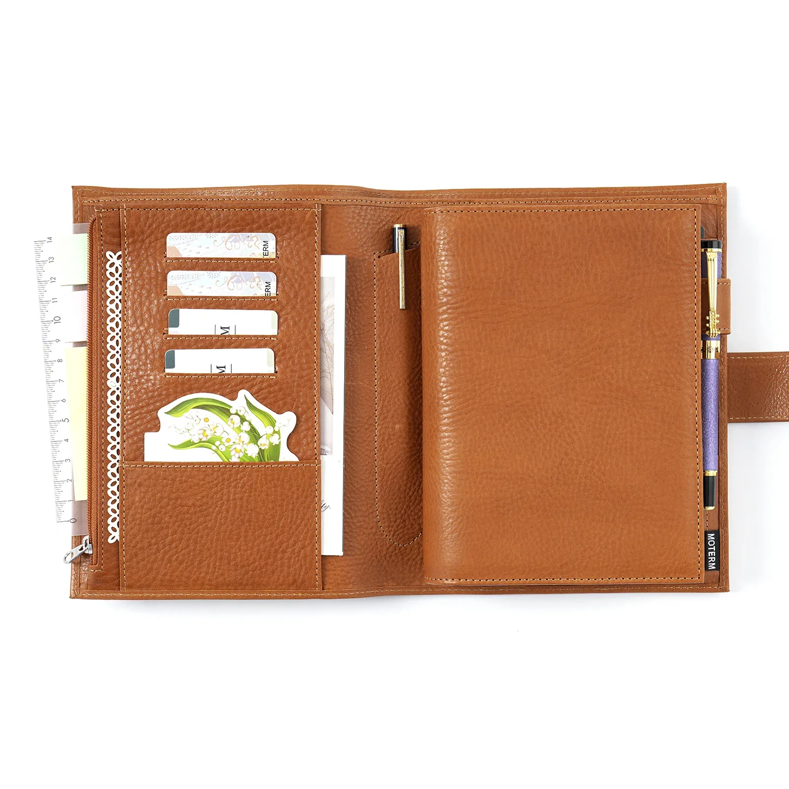 Moterm Personal Versa 3.0 Rings Planner Full Grain Vegetable Tanned Leather Notebook with 25mm Rings Organizer Agenda Journal