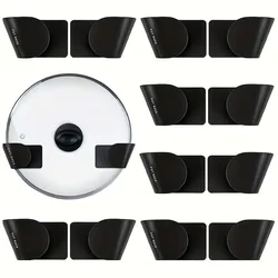 1/3/6Pairs Pot Lid Holder Wall-Mounted Hanging for Pan Pot Cover Rack Kitchen Organizer Plastic Stonego Kitchen Storage Rack