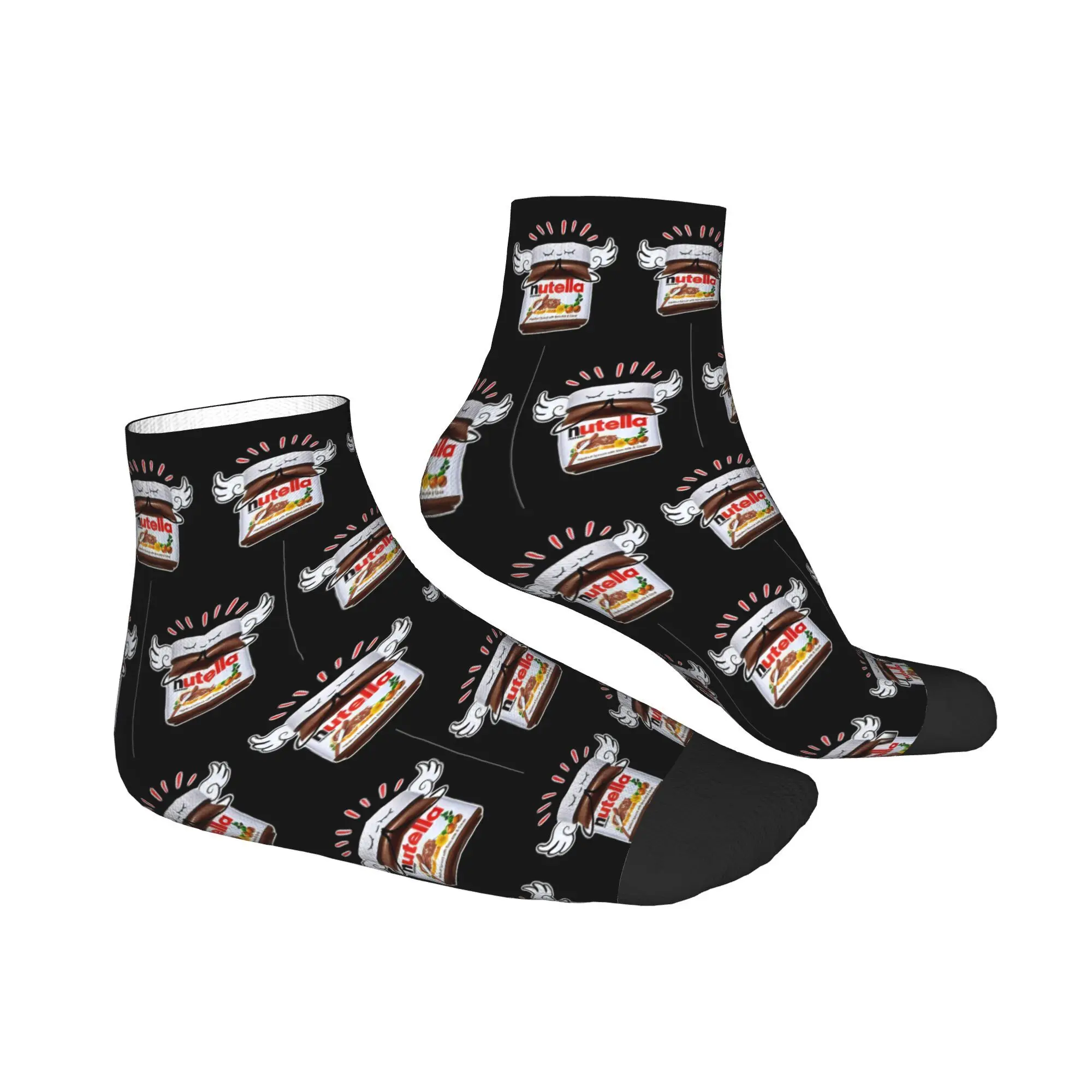 All Seasons Funny Nutella Socks Harajuku Super Soft Sport Middle Tube Socks Soft Casual Stockings for Men Women Christmas Gifts