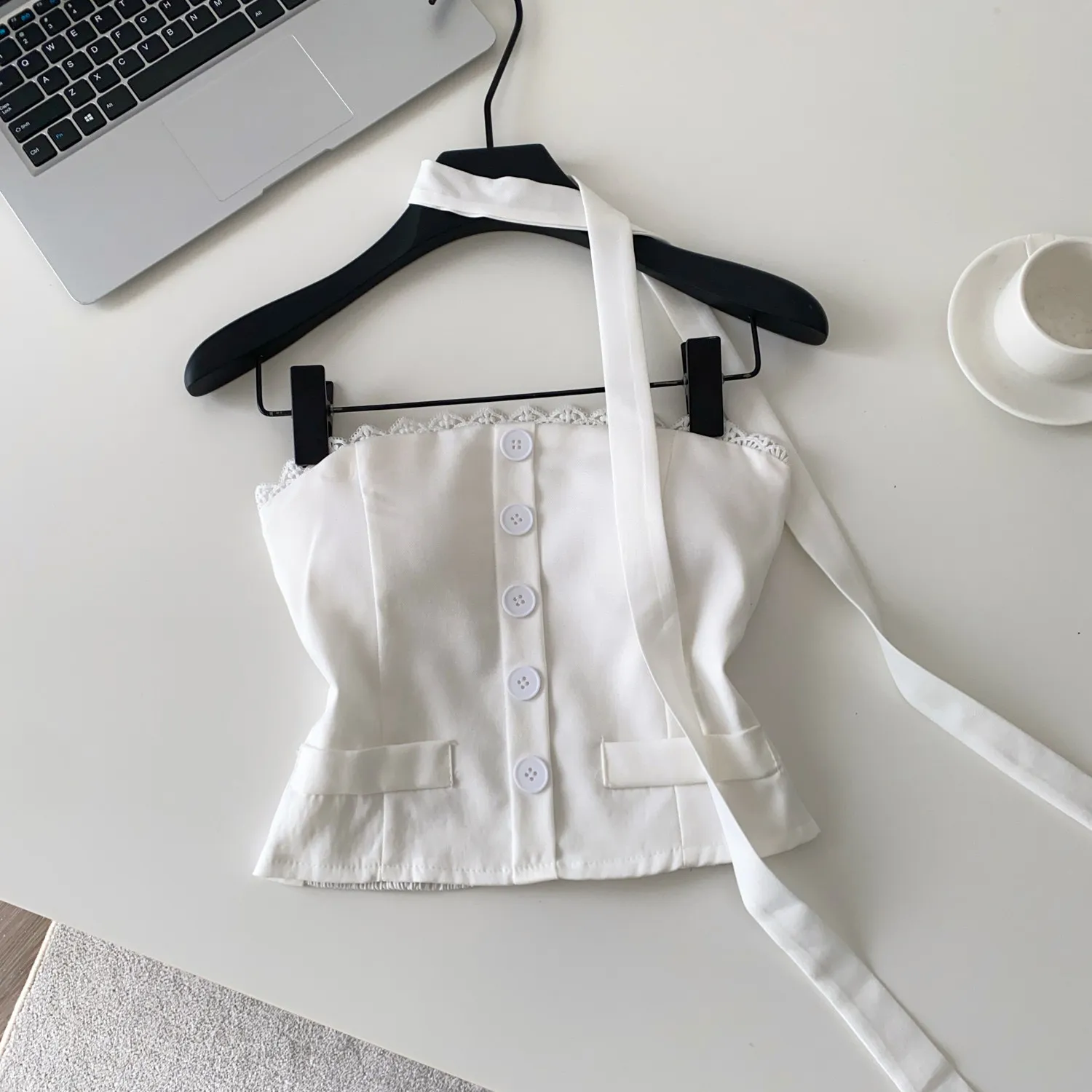 Women Chic halter Off Shoulder Chest wrapping Tank Top Fashion Sleeveless Tops summer Women Top