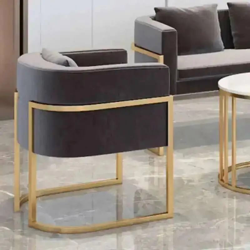 Room Sofa Iron Single Living Modern Simple Chair Balcony Leisure Reception Table Chair Cloth Sofa Chair Cadeira Home Furniture