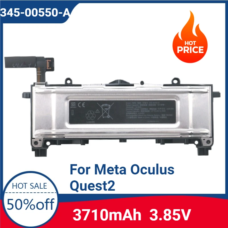 

New high-quality Battery 345-00550-A 3.85V 3710mAh Battery For Meta Oculus Quest2 VR 3D glasses helmet