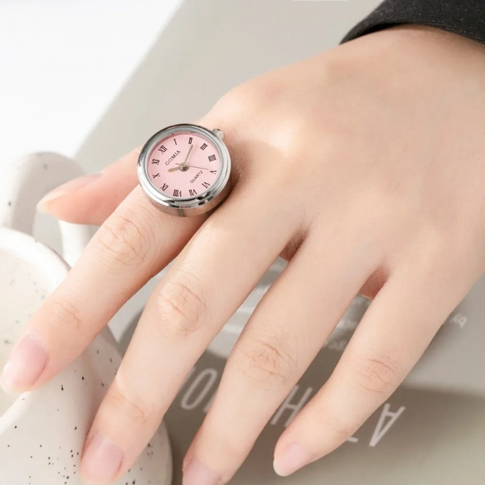 Couple Watches Couple Watch Ring Creative Round Mini Finger Ring Watch Gift Quartz Watches Men