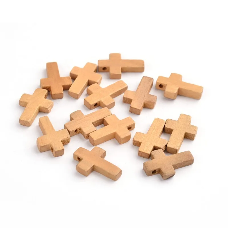 

50 pc Wood Pendants Cross Pendants Lead Free Camel 22x14x4mm Hole: 1.8~2mm