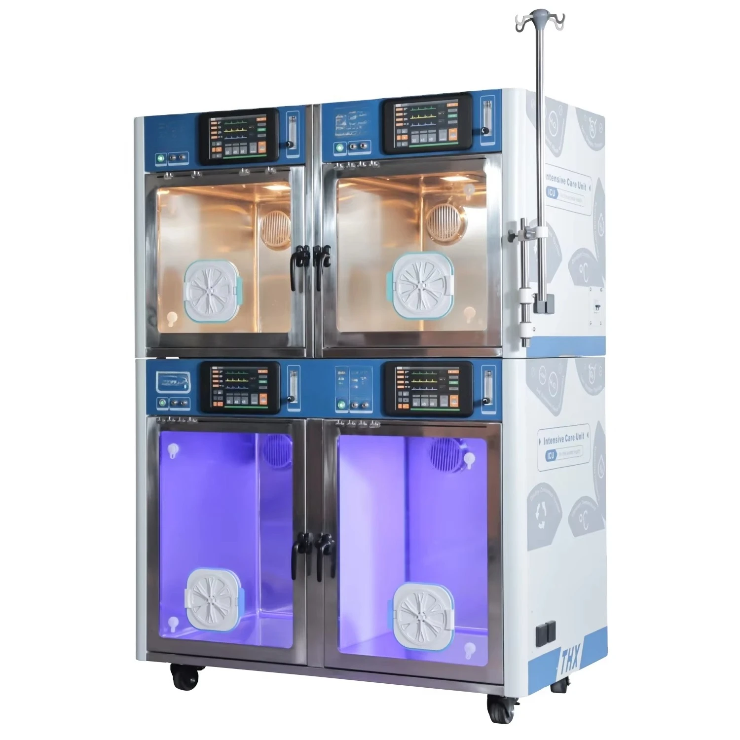 Veterinary Pet Veterinary Clinic Hospital Medical Equipment Stainless Steel ICU Unit Cage One Controller