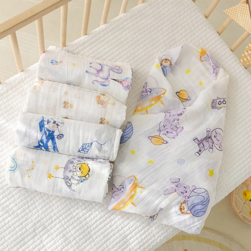 

K5DD детское муслиновое полотенце, хлопковое пеленальное одеяло, мягкое тонкое полотенце с высокой впитывающей способностью, с