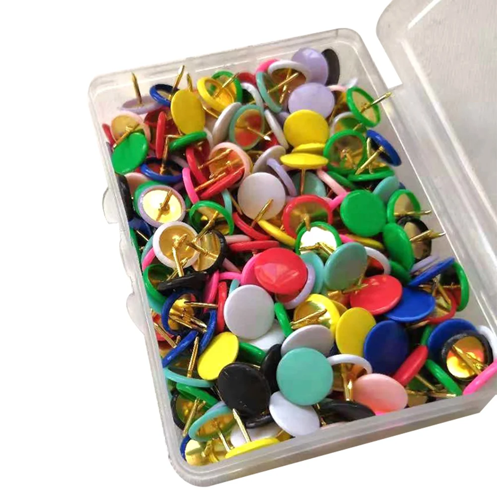 300Pcs Colorful Plastic Push Flat Drawing Decorative Thumbtacks Office Stationery Supplies plastic push pin