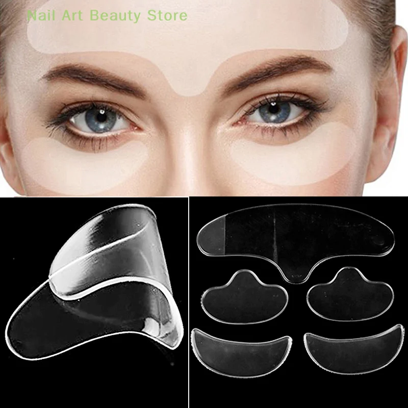 5Pcs Face Forehead Neck Eye Anti Wrinkle Aging Care Sticker Pad Patch Reusable Anti Wrinkle Silicone Patches Skin Lifting Tool