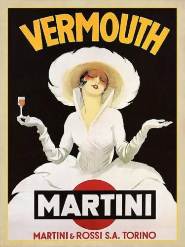 Poster vintage in stile retrò con immagine di Vermouth Martini, targa in metallo per porta o parete, in alluminio