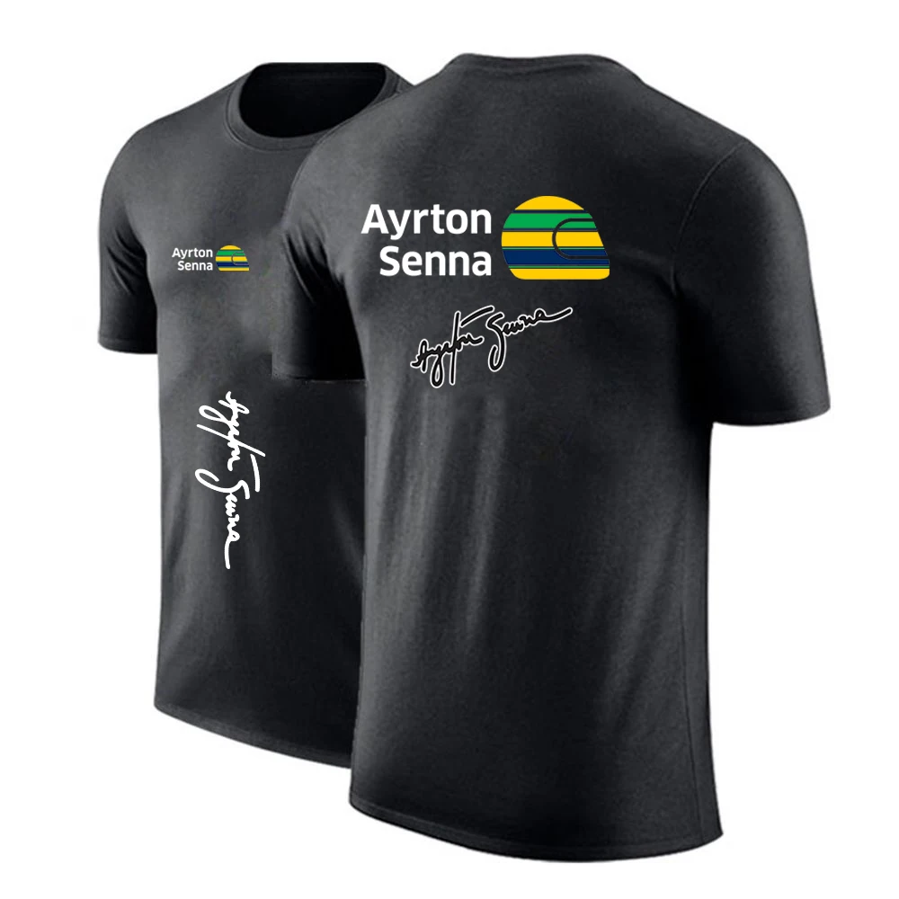 2023 New Men Ayrton Senna Hip Hop Summer Pattern Printed Short Sleeved Oversized Tops Harajuku Fashion Street T Shirt Tops