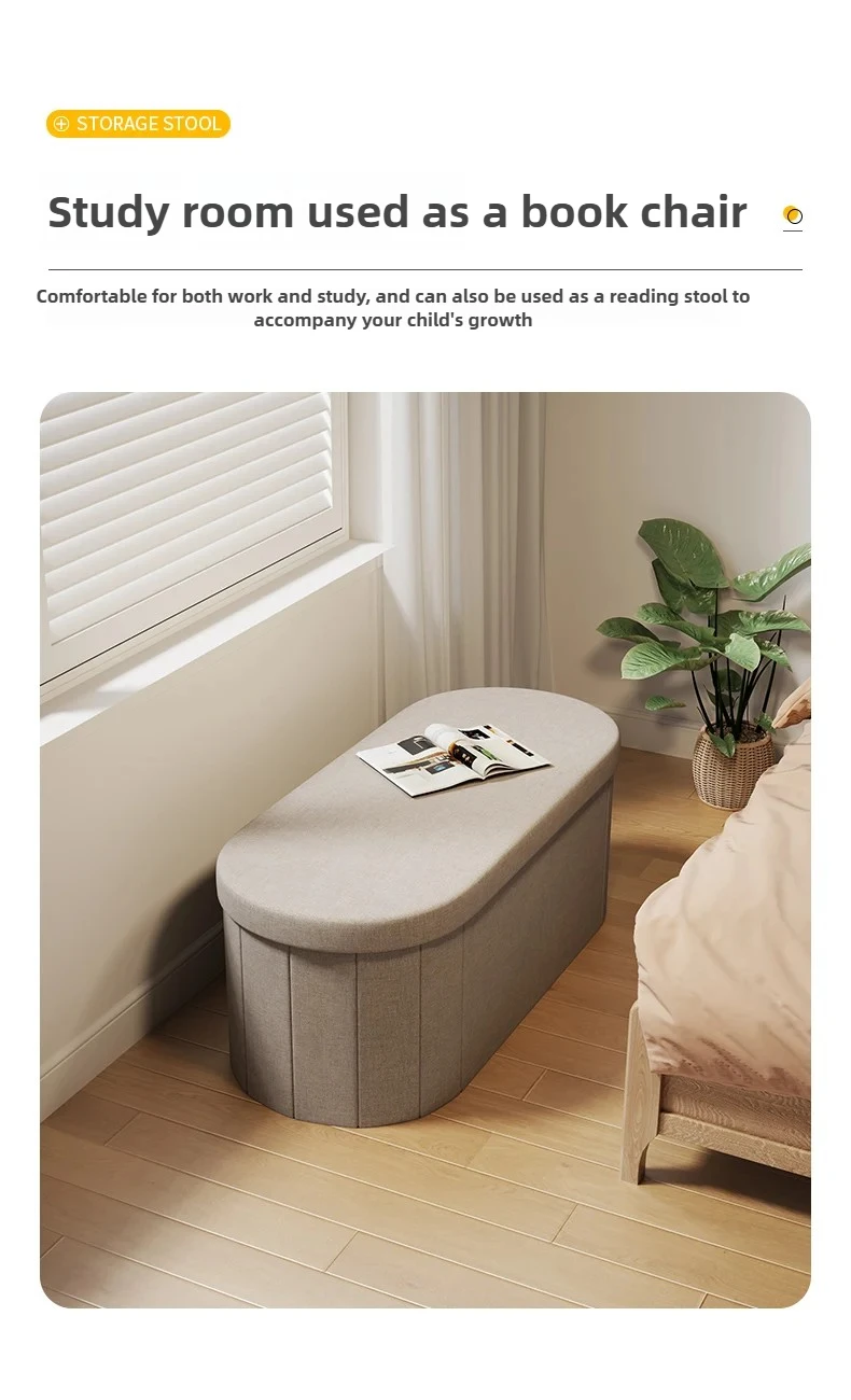 Nordic Folding Storage Stool Entrance Hall Sitting Shoe Stool Living Room Rest Sofa Seat Storage Home Furniture Bed End Stool