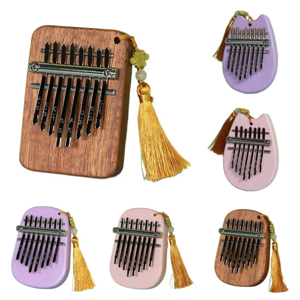 

Keyboard Instrument Mini Finger Piano Wood Marimba Thumb Piano with Pendant Easy-to-Learn 8 Keys Kalimba Kids Gift
