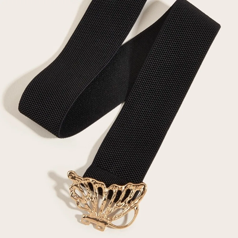 Casual High-quality Women's Belt Elastic Hollow Butterfly Waist Belt Adjustable Decorative Belt