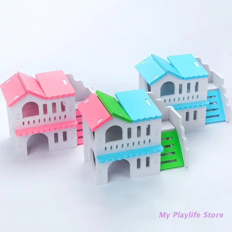 Hamster Holz Haus Hütte Kleine Tier Ratte Maus Schlaf Nest Holz Spielzeug Lebensräume Decor Chinchilla Nest DIY Hideout Hütte