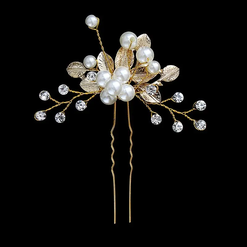 Pearl U-shaped Hair Clip Fork Hair Jewelry Headpiece Headwear Gift Wedding Bridal Hair Accessories Rhinestone Hairpins