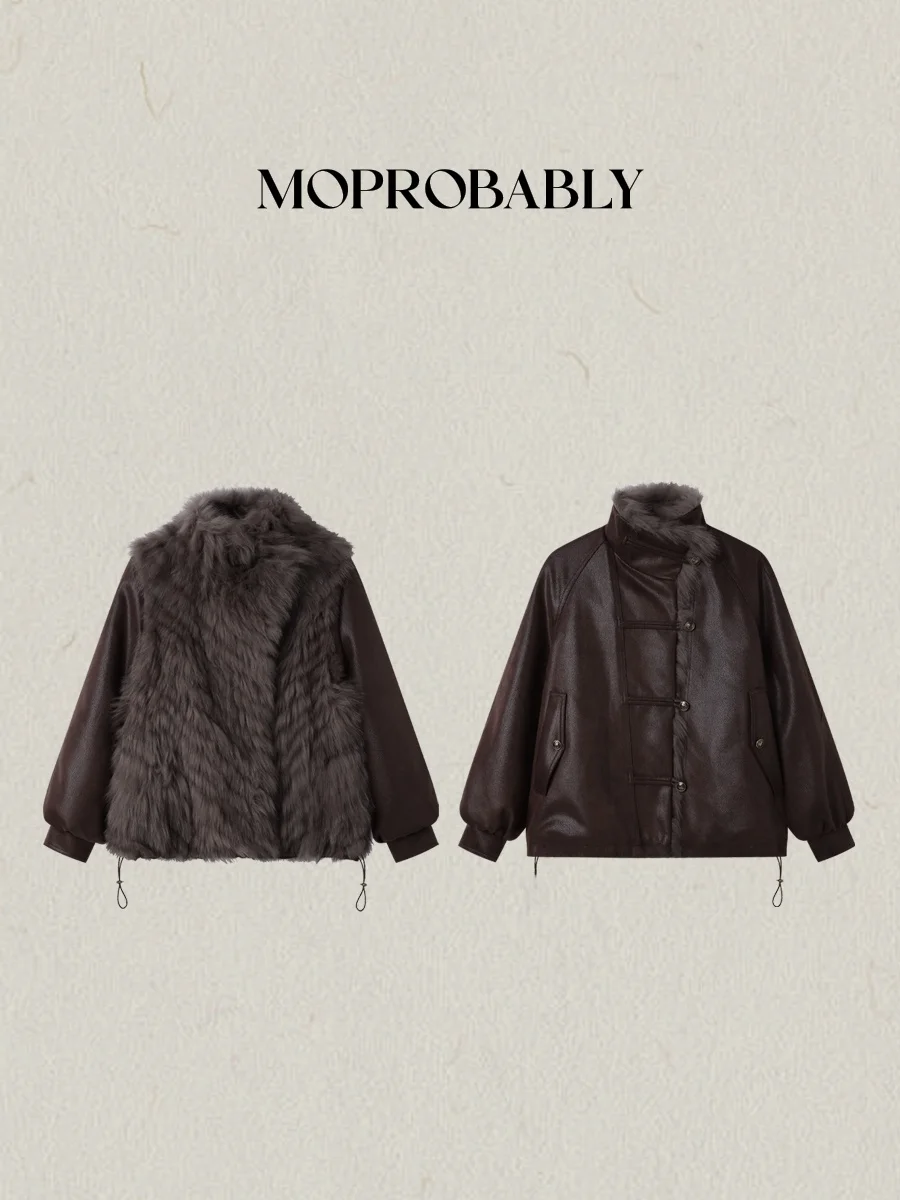 

Двусторонняя шуба Li Ynuo MPBY Faionable Luxury Warm Женская верхняя одежда Повседневная зимняя Thiened Long Sve Stand ...