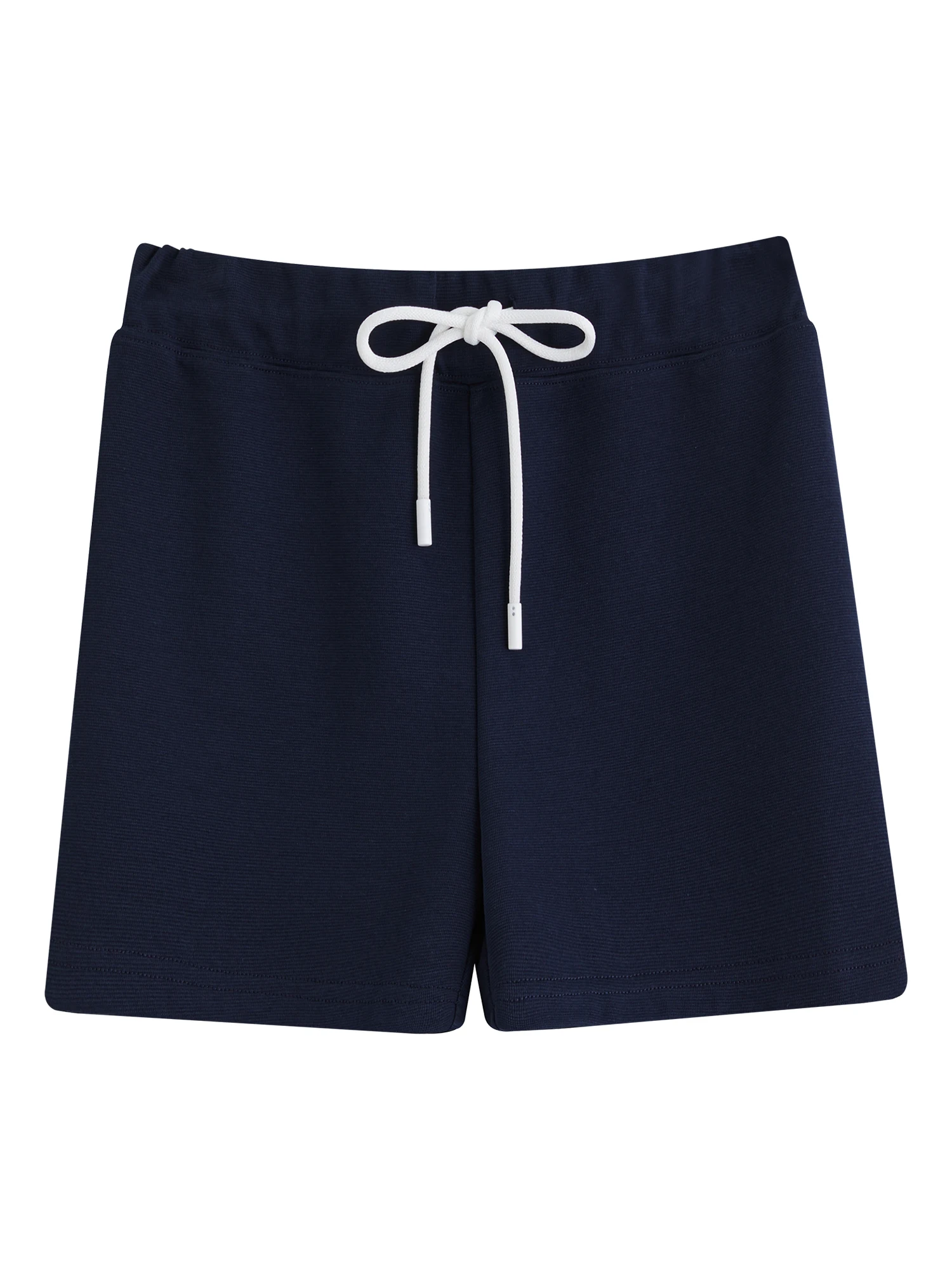 FSLE Athflow Pantaloncini lavorati a maglia stile sportivo per le donne Estate 2025 Nuovo arrivo Pantaloni attillati casual versatili Blu navy 25FS12700