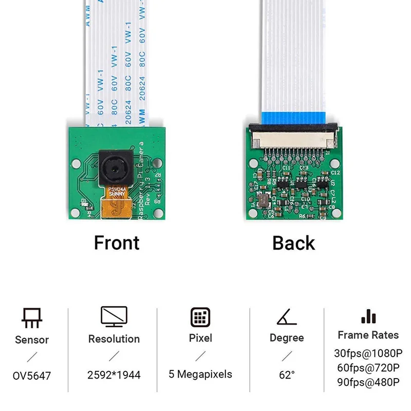 DIXSG 5MP Raspberry Pi Camera OV5647 720P 1080P Webcam With FFC Video Camera for Raspberry Pi 4 Model B 4B 3B 2B Zero W 2W