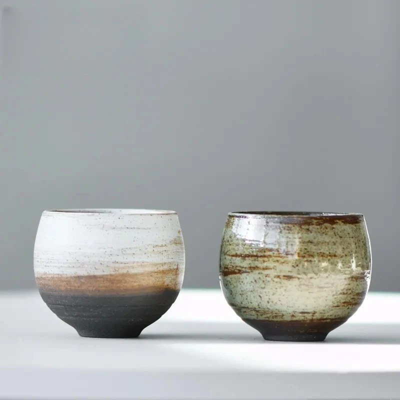 

100ml Retro Coarse Pottery Coffee Cup Handmade Ceramic Water Cup Japanese Tea Kung Fu Tea Coffee Master Teaware