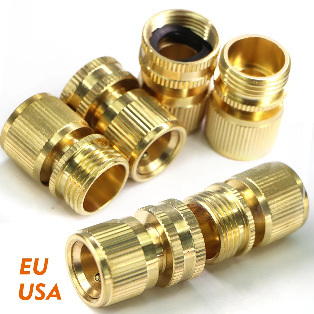 

Brass 1/2" 3/4" Male/Female Thread Quick Connector 16mm Nipple Adapter for Garden Hose Tap Car Wash Watering Tube Repair Jiont