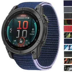 26mm 22mm Nylon Sports Strap For Garmin/Fenix E 8 47mm 51mm 7 7X Pro/Enduro 3 2/Epix Pro Gen 2/Instinct 2X Watch Breathable Band