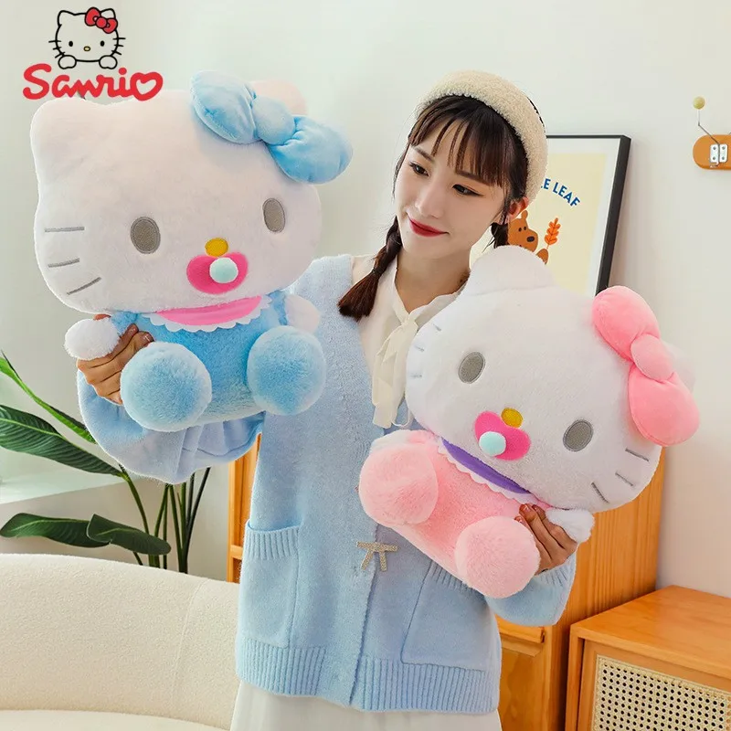 Sanrio Cartoon Pacifier KT Doll Accompanies Children To Sleep Plush Toy Bed Pillow Children's Birthday Christmas Surprise Gift