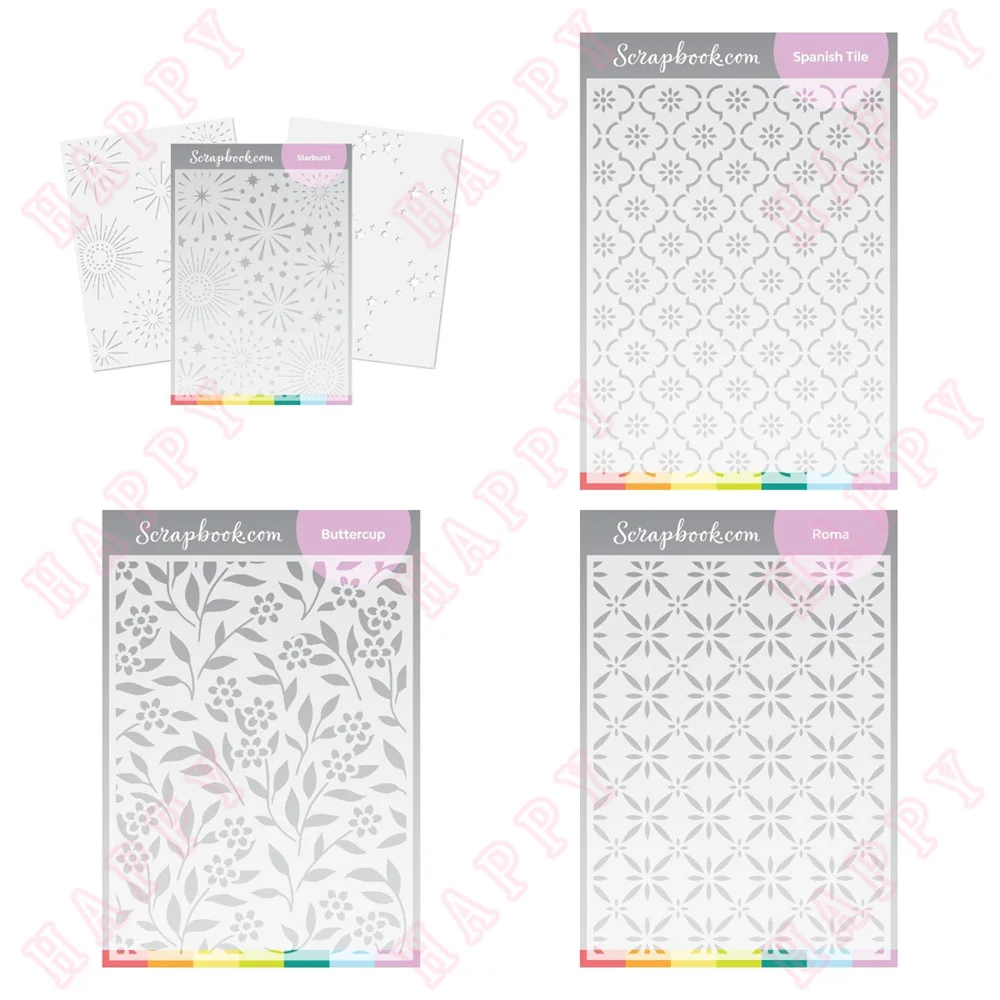 Plastic Stencils Starburst Night Sky Buttercup And Vines Decoration Diy Scrapbook Diary Album Template Card Embossing Handcraft