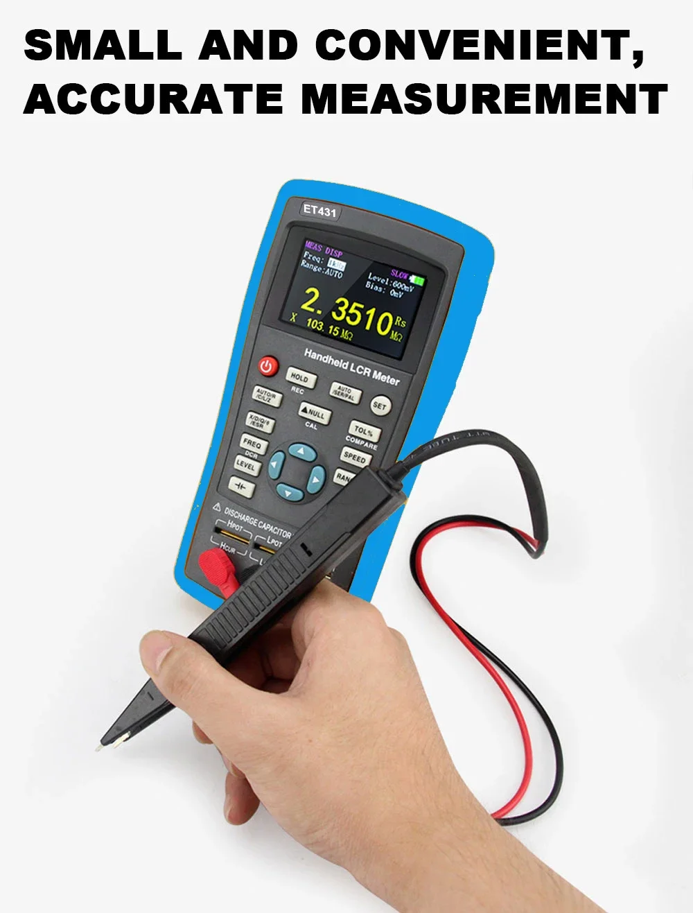 East Tester LCR Digital Bridge Meter, Handheld High Precision Capacitance, Inductance, Resistance Test, USB, ET431