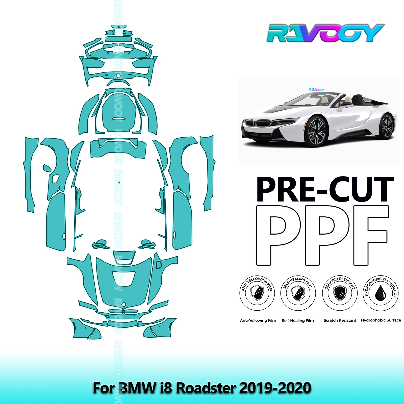 

Car Precut PPF Paint Protection Film Full Vehicle For BMW i8 Roadster 2019-2020
