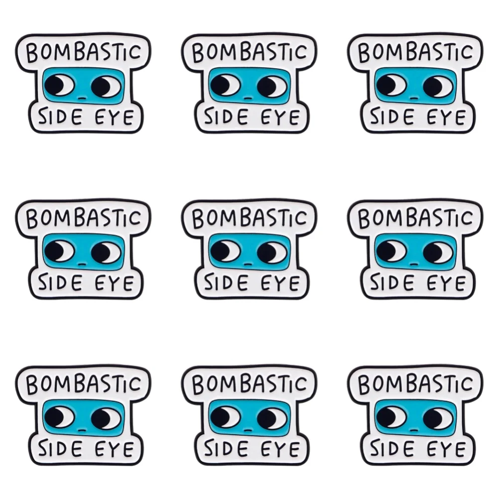 9 Stück „Bombastic Side Eye“ Emaille Pin Lustige Zitate Brosche Set Damen Broschen Mode Revers Abzeichen Schmuck Weihnachtsgeschenk