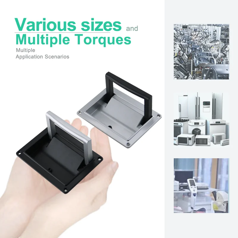 Zinc Alloy Square Foldable Handle Suitable For Industrial Electrical Equipment Cabinet Doors And Household Building Materials