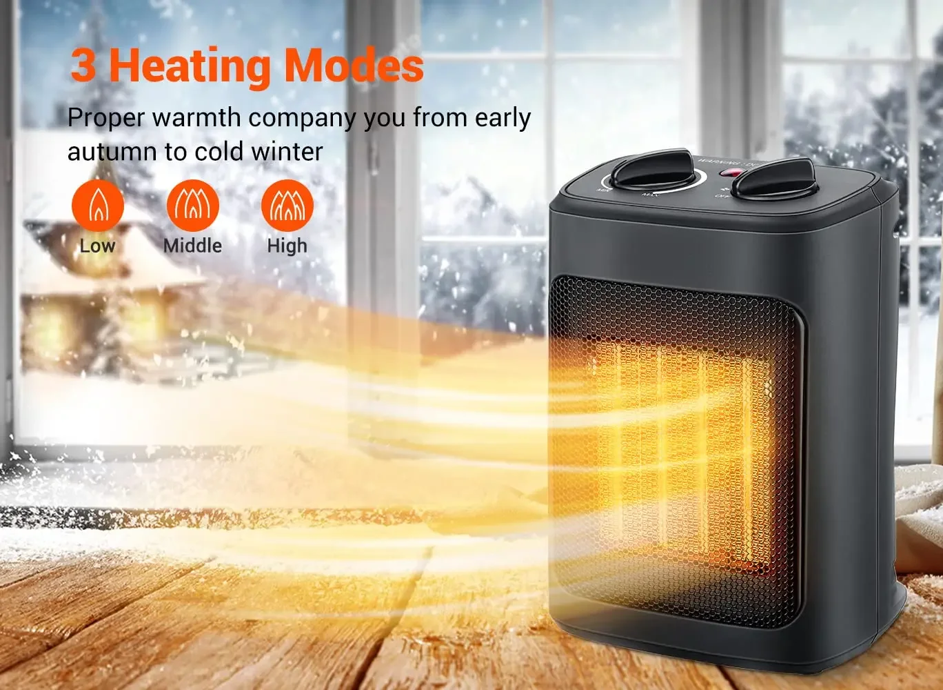 Portable Mini Desktop Electric Heaters Space Heater Electric Home Room Heater Mechanical Button 1500w For Winter