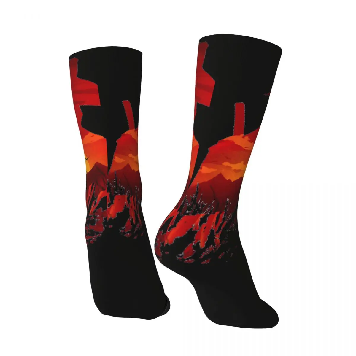 Happy Funny Red Men\'s Socks Vintage Harajuku Red Dead Redemption 2 Desert Cowboy Hip Hop Novelty Casual Crew Crazy Sock