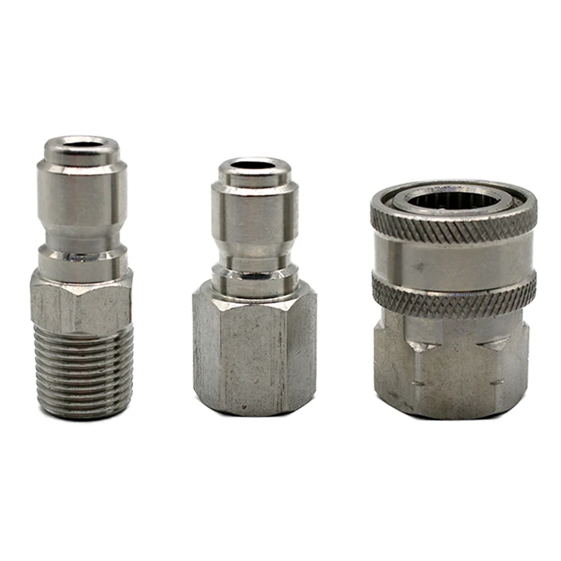 

Durable Washer Adapters Stainless Steel 3/8 Quick Connect to 3/8 NPT Pressure Outdoor Anti-resistance Repairing Parts