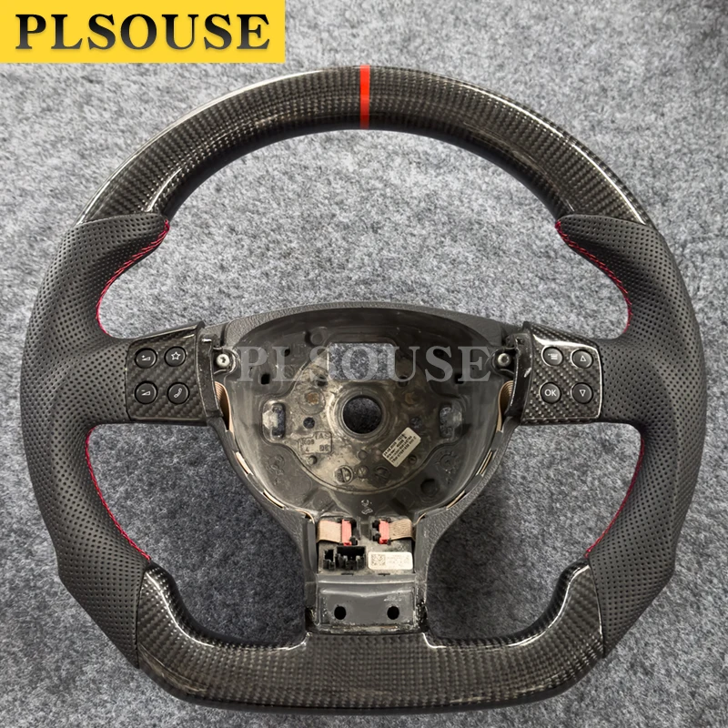 For Volkswage VW Golf 5 GTI Real Carbon Fiber Steering Wheel Glossy Sport Wheel High Quality Alcantara Customizable