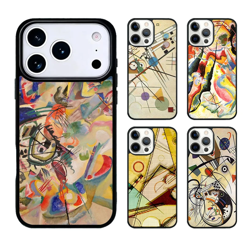 

Wassily Kandinsky Abstract Artistic Phone Case Compatible with IPhone 17 16e 15 14 13 12 11Pro Max Capa Coque Cover