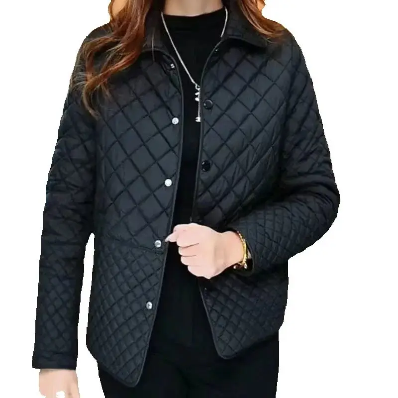 

Spring New Temperament Thin Cotton-padded Jacket Ladies February And August High-end Fashion Korean Slim Loose Coat.