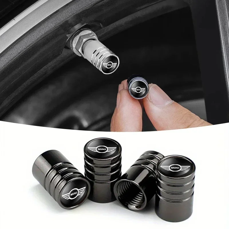 4PCS Car Tire Round Valve Cap Bolt Type Air Dustproof For MINI COOPER R56 R55 R60 R61 Countryman F55 F56 F60 Auto Accessories