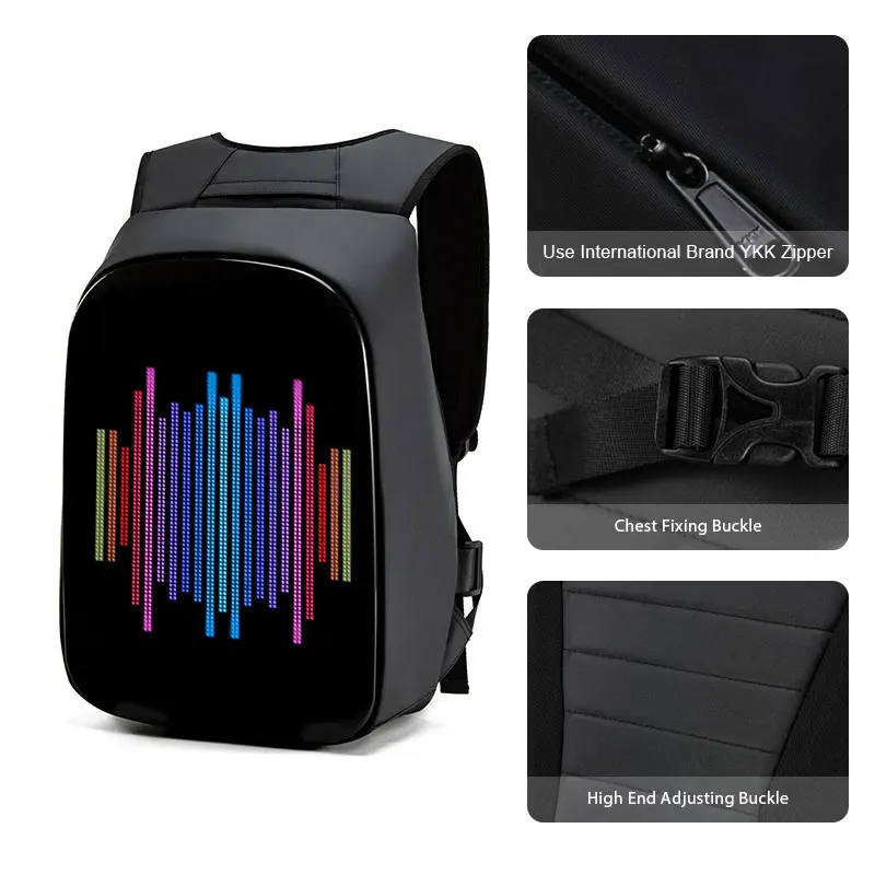 Motorcycle Waterproof Backpack Travel High Smart Billboards Screen Advertising Led Backpack