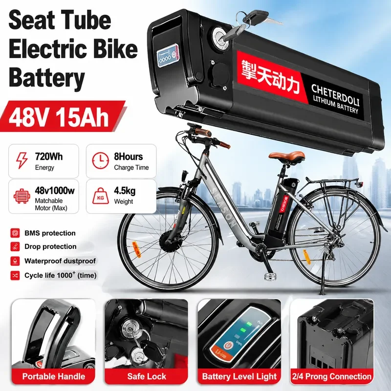 Genuine 36V 48V 10Ah 13Ah 15Ah 20Ah Silverfish E-Bike Battery Lithium Battery for 1000W Motor Electric Bike Bicycle With