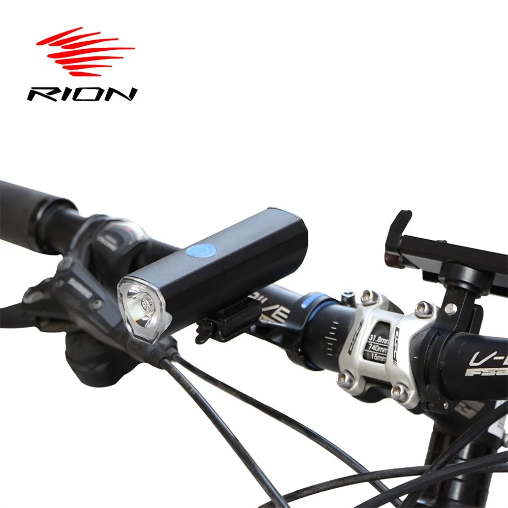 RION Cycling Bicycle Light Frontlight Bike Accessories 300 Lumins Flashlight USB Charging Headlight Front Lamp MTB Aluminum