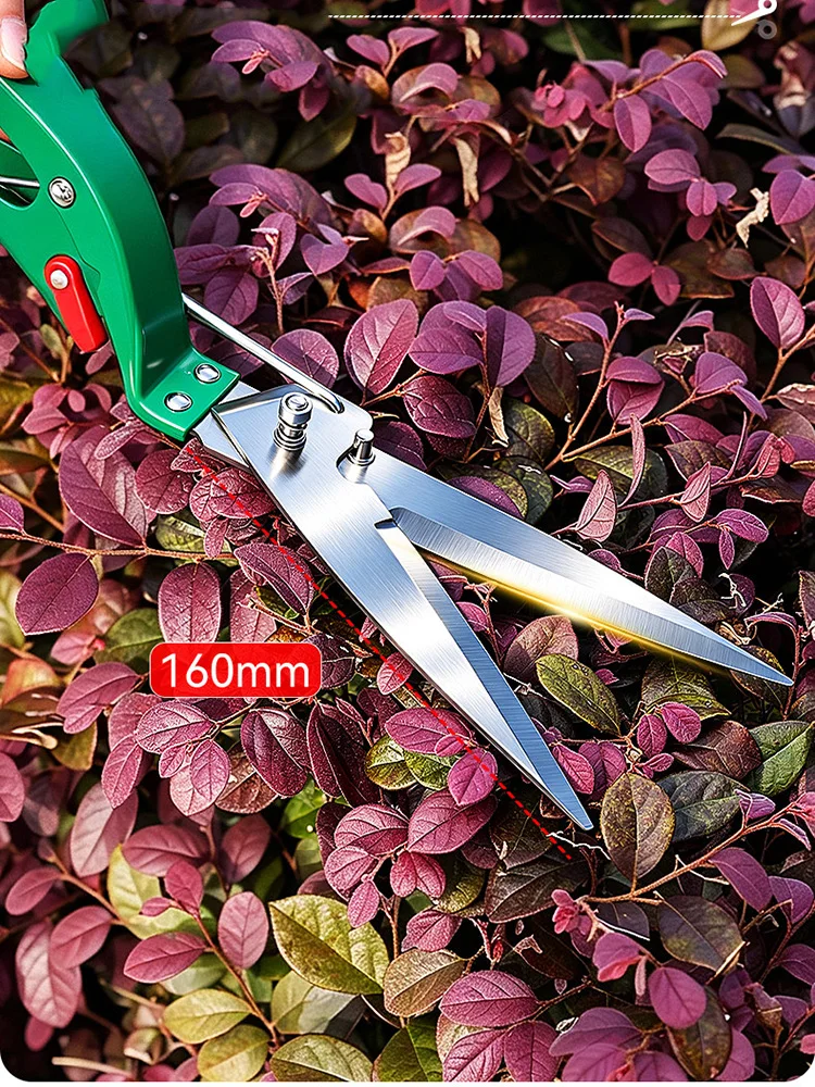 Edelstahl-Grasschere mit Federmechanismus für Arbeitserleichterung, Handlicher Rasenschneider für Gartenarbeit, Heckenschnitt und Unkrautentfernung – Detail 6