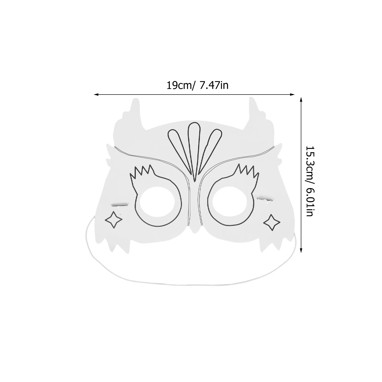 10pcs 낙서 마스크 올빼미 모양의 DIY 어린이 안전 재료 가족 활동 할로윈 눈 카니발 종이 빈